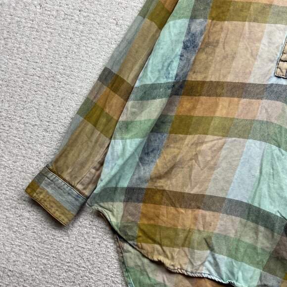 Anthropologie Isabella Sinclair Shirt Womens S Flannel Popover Plaid Tunic Boho - Picture 3 of 14